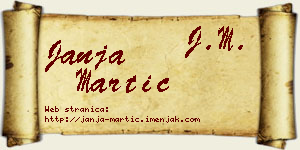 Janja Martić vizit kartica
